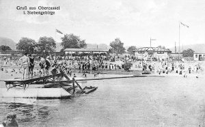 Hochbetrieb am Strandbad Oberkassel (altes Strandbad)